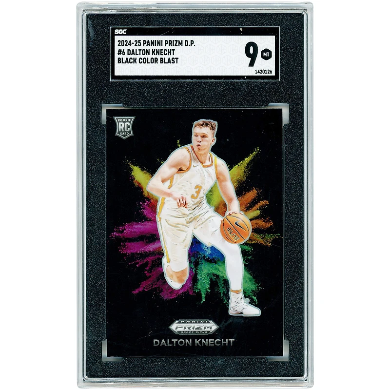 Dalton Knecht Tennessee Volunteers 2024-25 Panini Prizm Draft Picks Black Color Blast #6 SGC Authenticated 9 Rookie Card