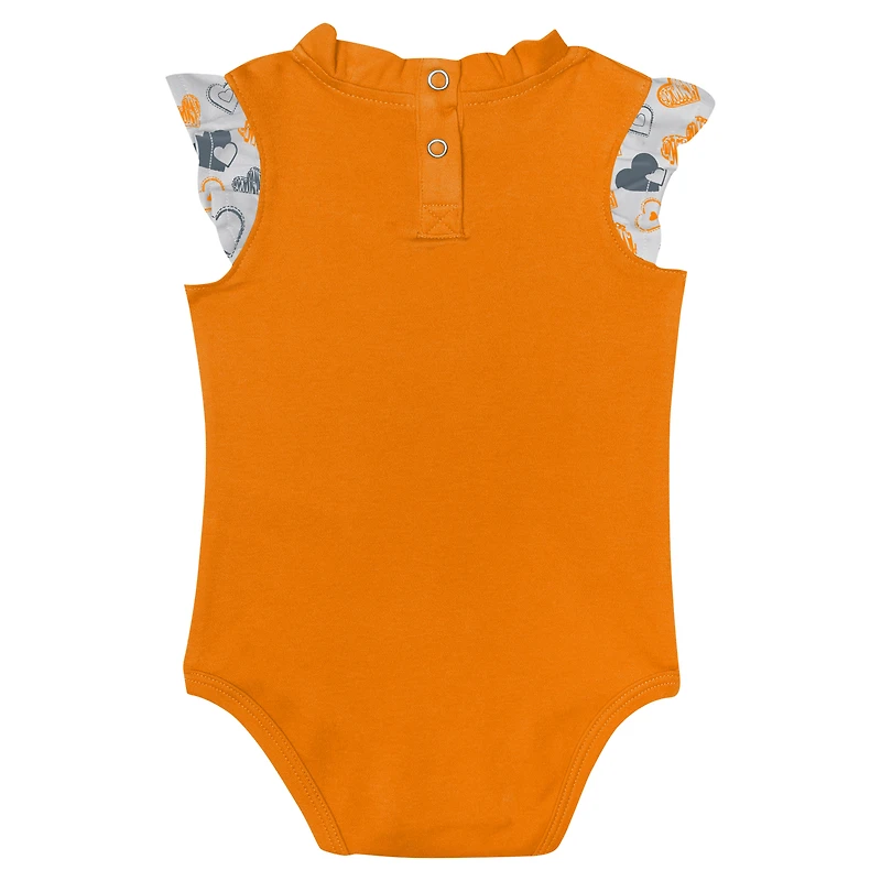 Ensemble de 2 bodies pour nouveau-né Tennessee Orange Volunteers Happy Hearts