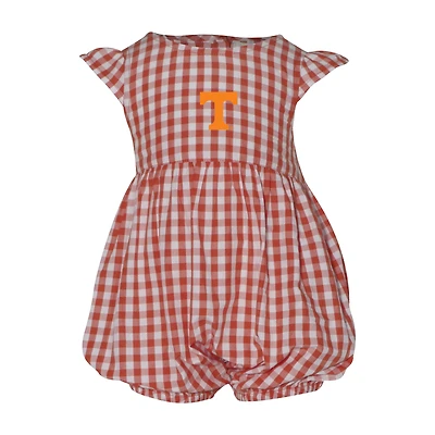 Body à volants carreaux vichy Cara pour fille, tenue bébé, Tennessee Orange Volunteers