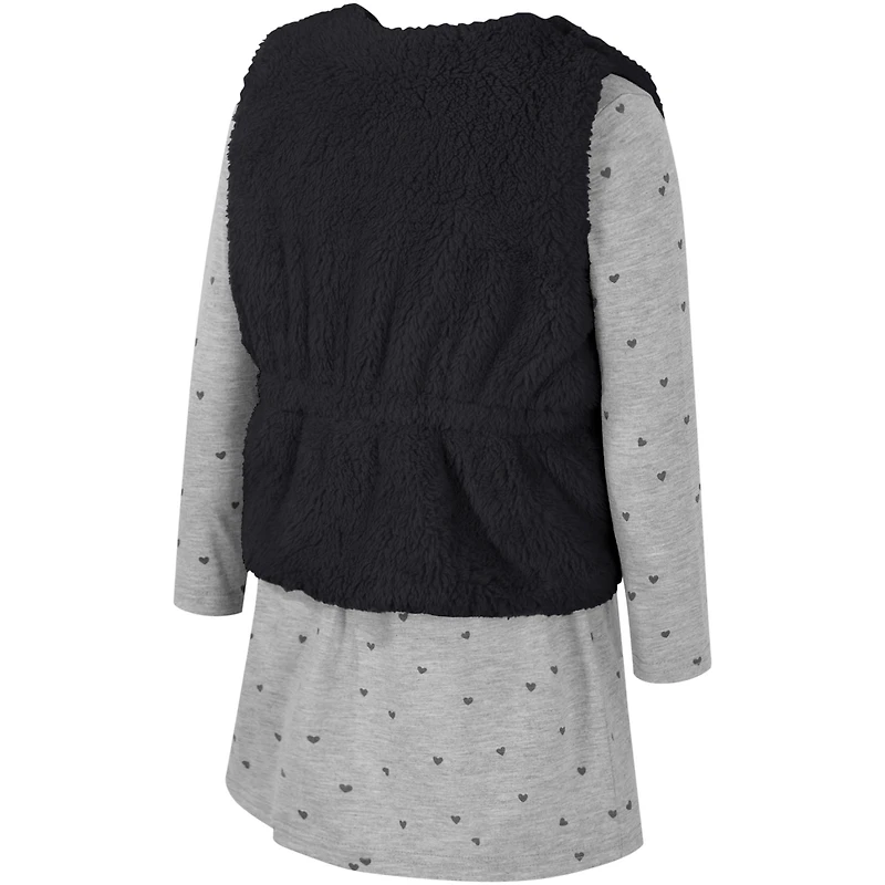 Ensemble gilet et robe pour filles Colosseum Tennessee Volunteers Meowing Noir