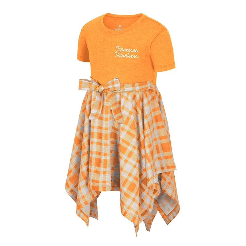 Robe à carreaux Marceline orange pour filles Colosseum Tennessee Volunteers