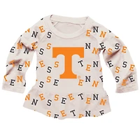 Girls Toddler Wes & Willy Oatmeal Tennessee Volunteers Ruffle Raglan Long Sleeve T-Shirt Leggings Set