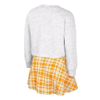Girls Youth Colosseum Gray Tennessee Volunteers Marceline Plaid Skirt and Top Set