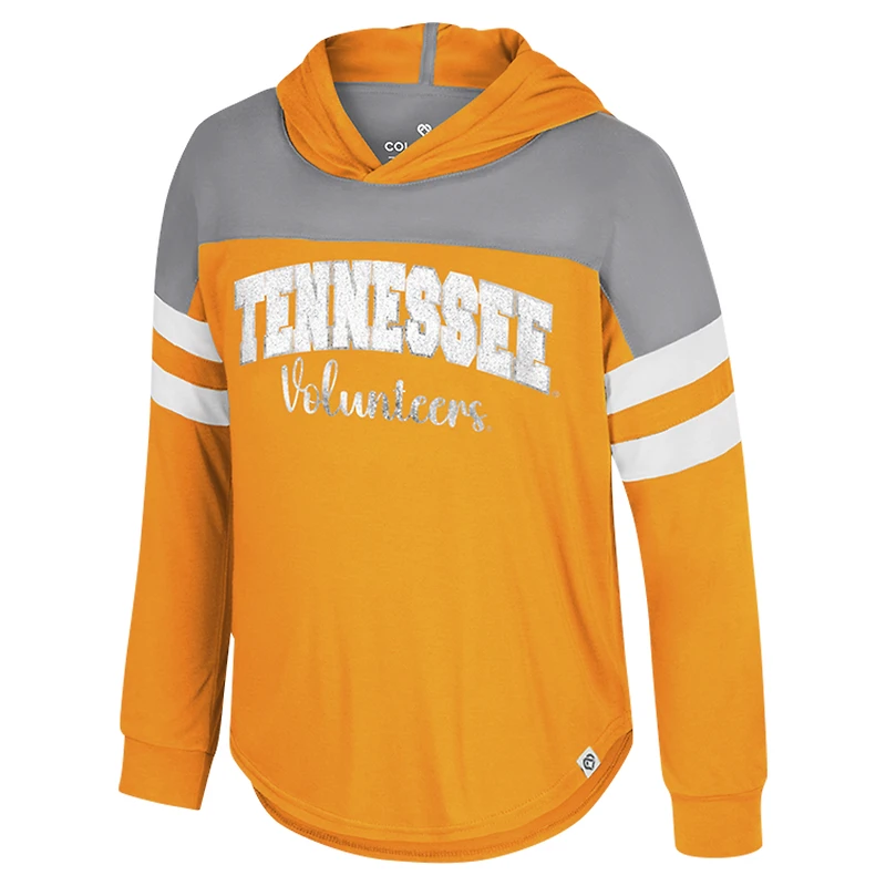 T-shirt à manches longues capuche et réflexion Orange Tennessee Volunteers du Colisée des jeunes filles