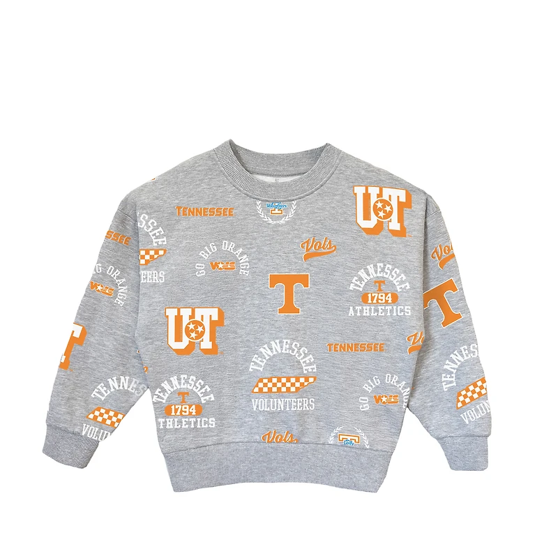 Girls Youth Gameday Couture Heather Gray Tennessee Volunteers Always On Repeat Pullover Sweatshirt