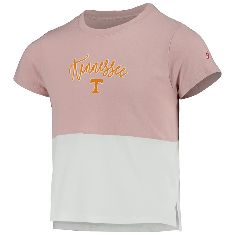 Girls Youth League Collegiate Wear - T-shirt à couleurs contrastées Tennessee Volunteers rose/blanc