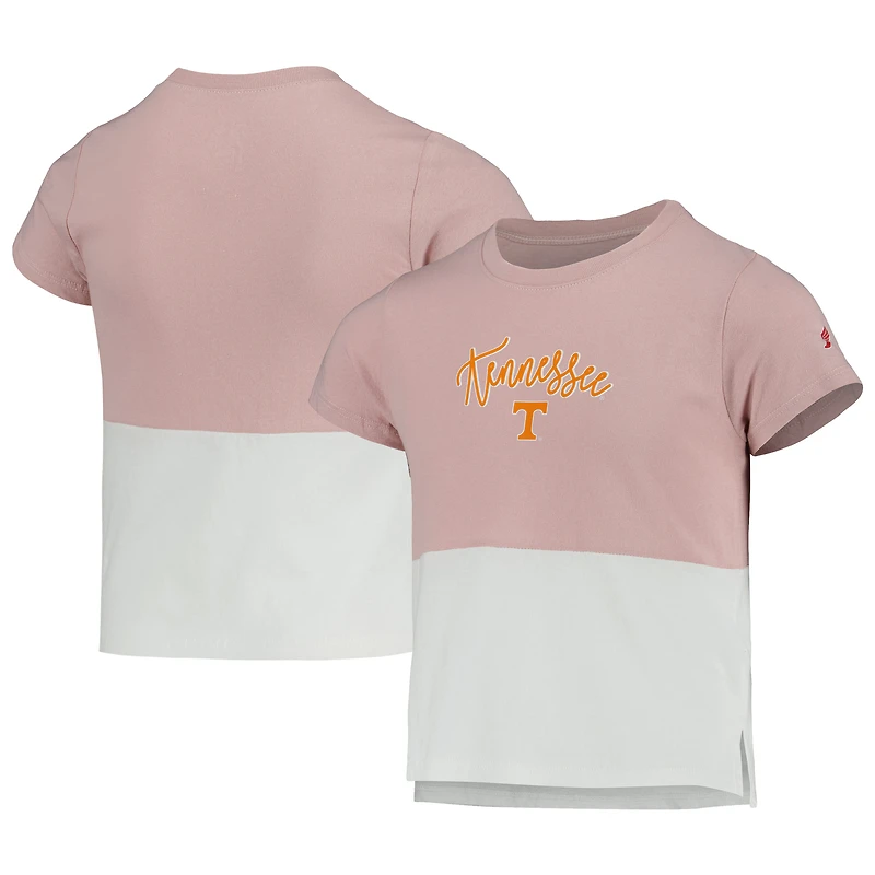 Girls Youth League Collegiate Wear - T-shirt à couleurs contrastées Tennessee Volunteers rose/blanc