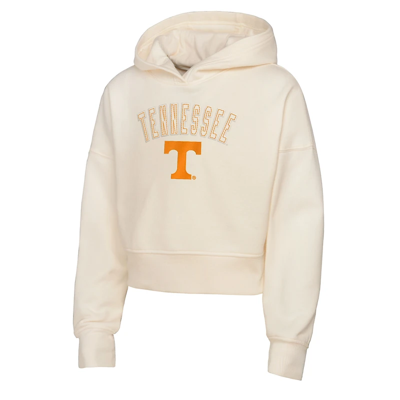 Sweat à capuche court surdimensionné Blitz pour fille Outerstuff Cream Tennessee Volunteers