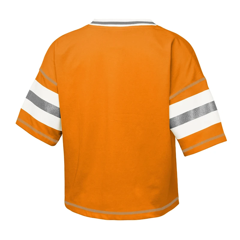 T-shirt à col en V pour jeunes filles Outerstuff Tennessee Orange Volunteers Gridiron Jersey
