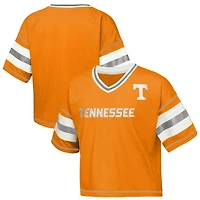 Girls Youth Outerstuff Tennessee Orange Volunteers Gridiron Jersey V-Neck T-Shirt