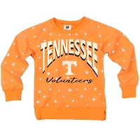 Girls Youth Wes & Willy  Tennessee Orange Volunteers Shimmer Star Reverse Sweatshirt