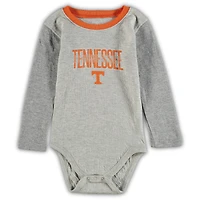 Infant Wes & Willy Heathered Gray/Tennessee Orange Tennessee Volunteers Jie Long Sleeve Bodysuit Pants Set