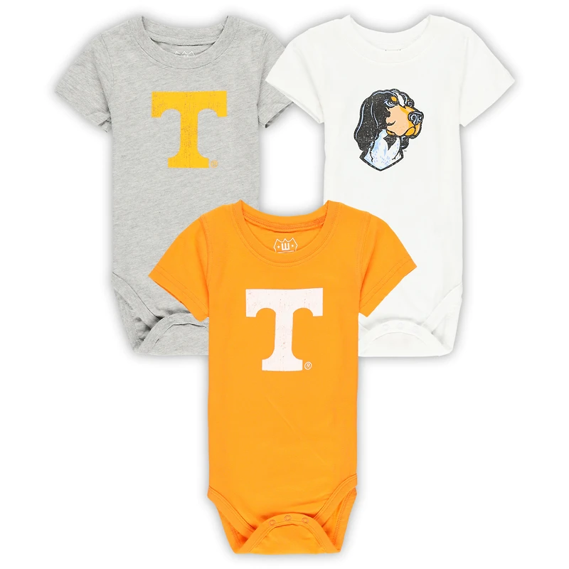 Infant Wes & Willy  Tennessee Volunteers Three-Pack Bodysuit Set