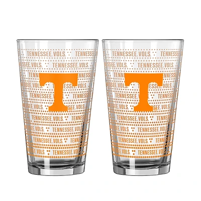 Ensemble de deux verres à bière Chant Fade de 473 ml (16 oz) Logo Brands Tennessee Volunteers