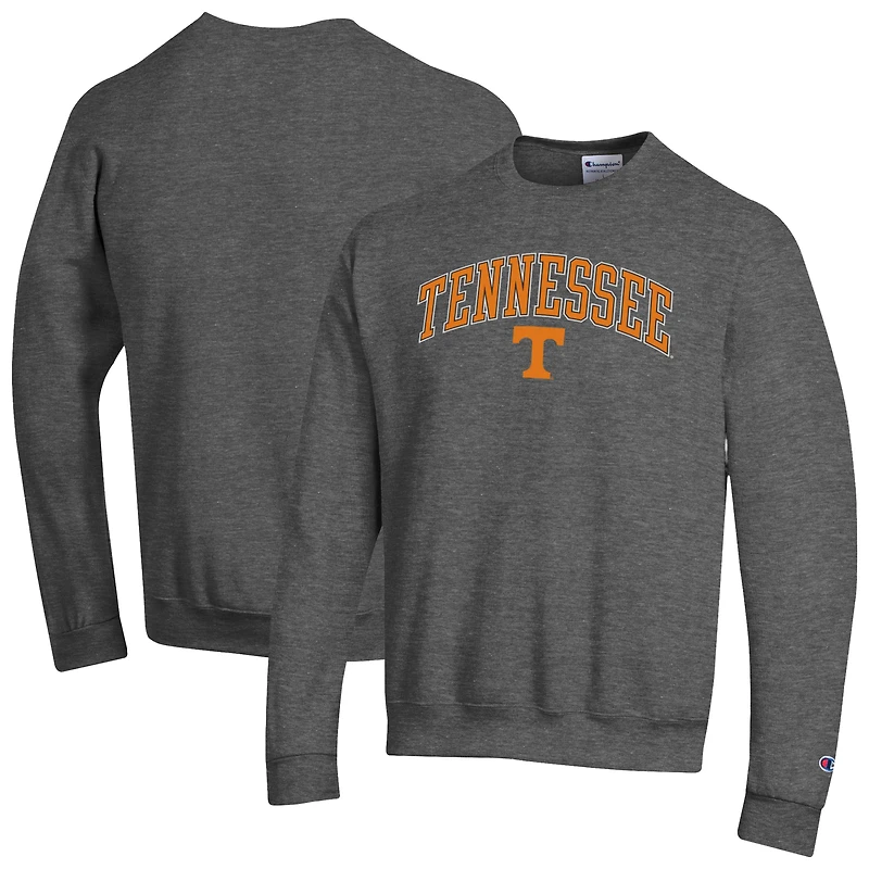 Sweat-shirt à capuche avec logo Arch Over des Tennessee Volunteers pour homme Champion Heather Charcoal