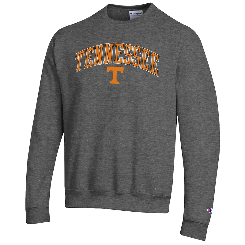 Sweat-shirt à capuche avec logo Arch Over des Tennessee Volunteers pour homme Champion Heather Charcoal