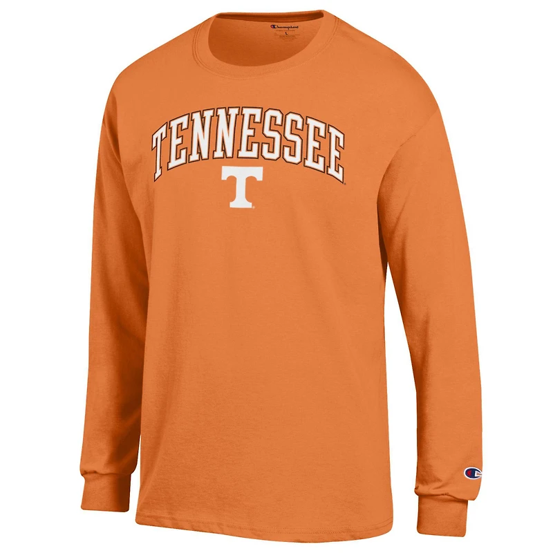 T-shirt à manches longues pour homme Champion Tennessee Orange Volunteers Arch Over Logo