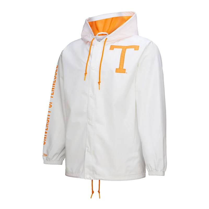 Men's Mitchell & Ness  White Tennessee Volunteers Coaches Full-Snap Hoodie Jacket
