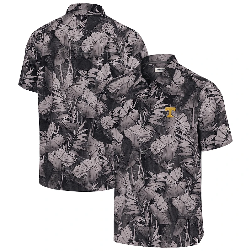 Men's Tommy Bahama  Black Tennessee Volunteers Coast Nuevo Fronds Camp Button-Up Top