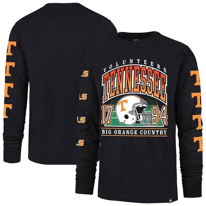 Men's '47  Black Tennessee Volunteers Go Big Long Sleeve T-Shirt