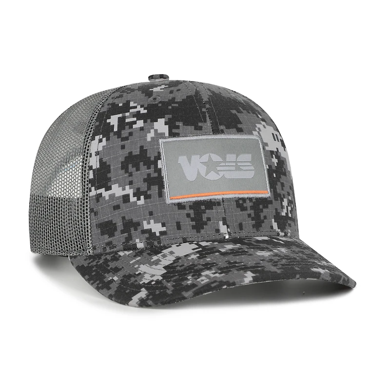 Casquette trucker ajustable pour homme, motif camouflage '47 Tennessee Volunteers, gris fumé, à inscription carrée.