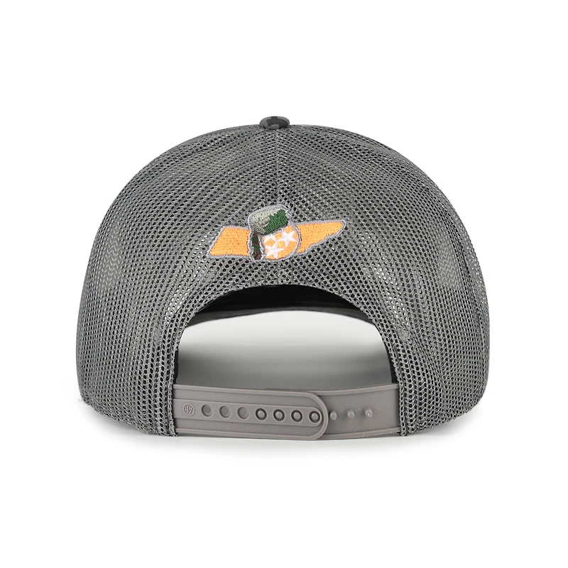 Casquette trucker ajustable pour homme, motif camouflage '47 Tennessee Volunteers, gris fumé, à inscription carrée.