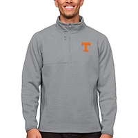 Pull-over zippé à quart de tour pour homme, gris chiné, motif Tennessee Volunteers Course, Antigua
