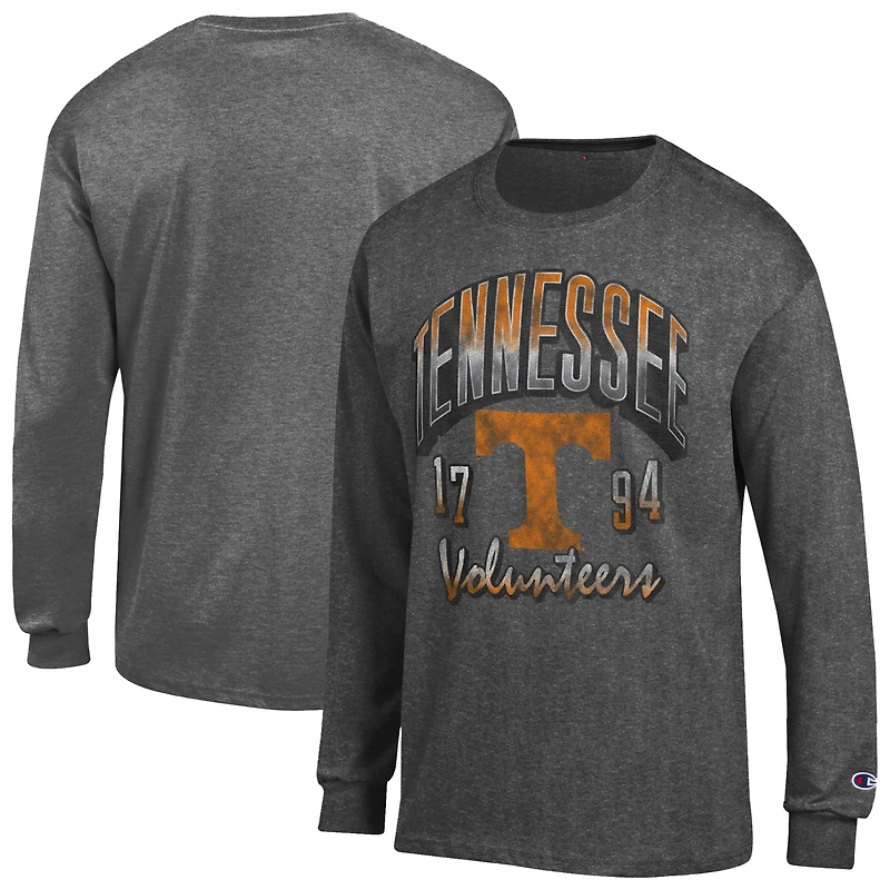 Men's Champion Charcoal Tennessee Volunteers Bold Long-Sleeve T-Shirt