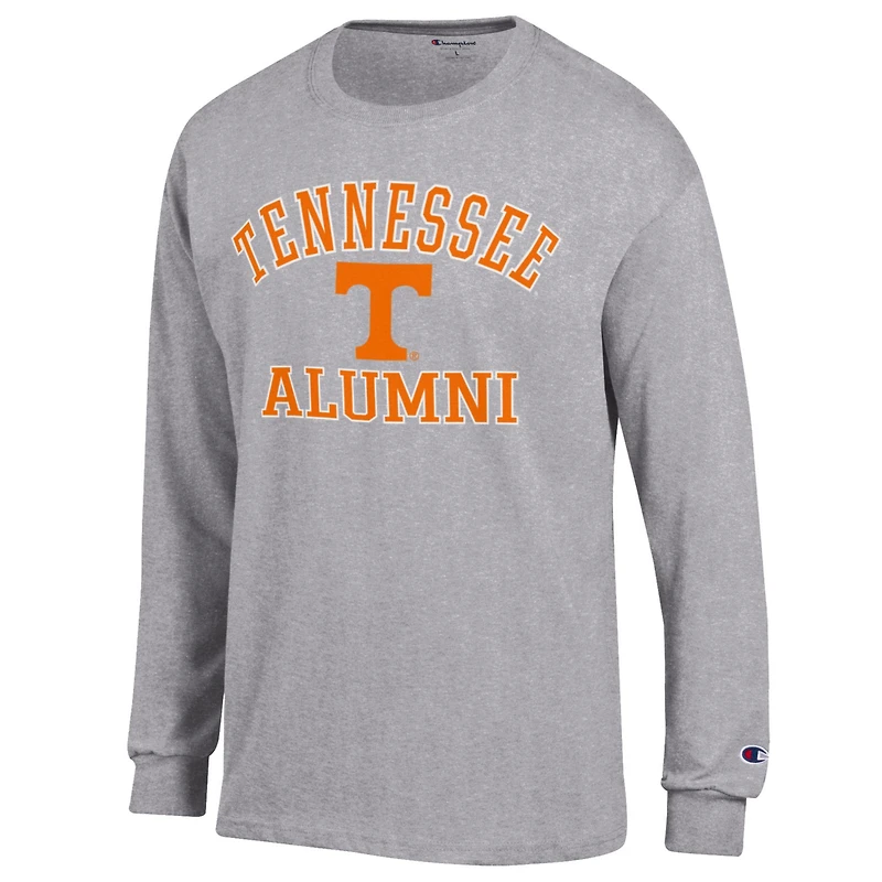T-shirt à manches longues avec logo des anciens élèves Tennessee Volunteers, champion masculin, Heather Gray