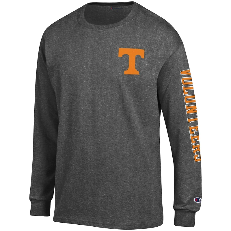T-shirt à manches longues Champion Tennessee Volunteers Team Stack gris chiné pour homme