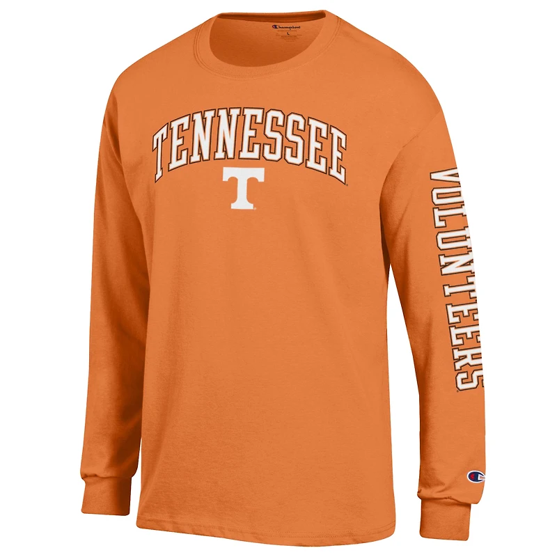 Men's Champion  Tennessee Orange Volunteers Arch Over Logo 2-Hit Long Sleeve T-Shirt