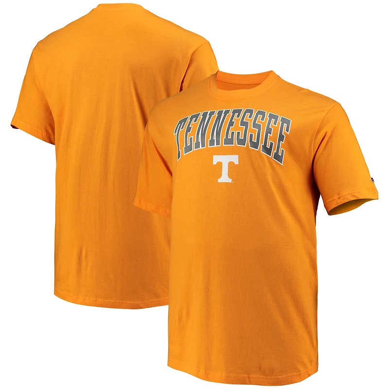 T-shirt homme Champion Tennessee Orange Volunteers Grandes Tailles avec logo en arche