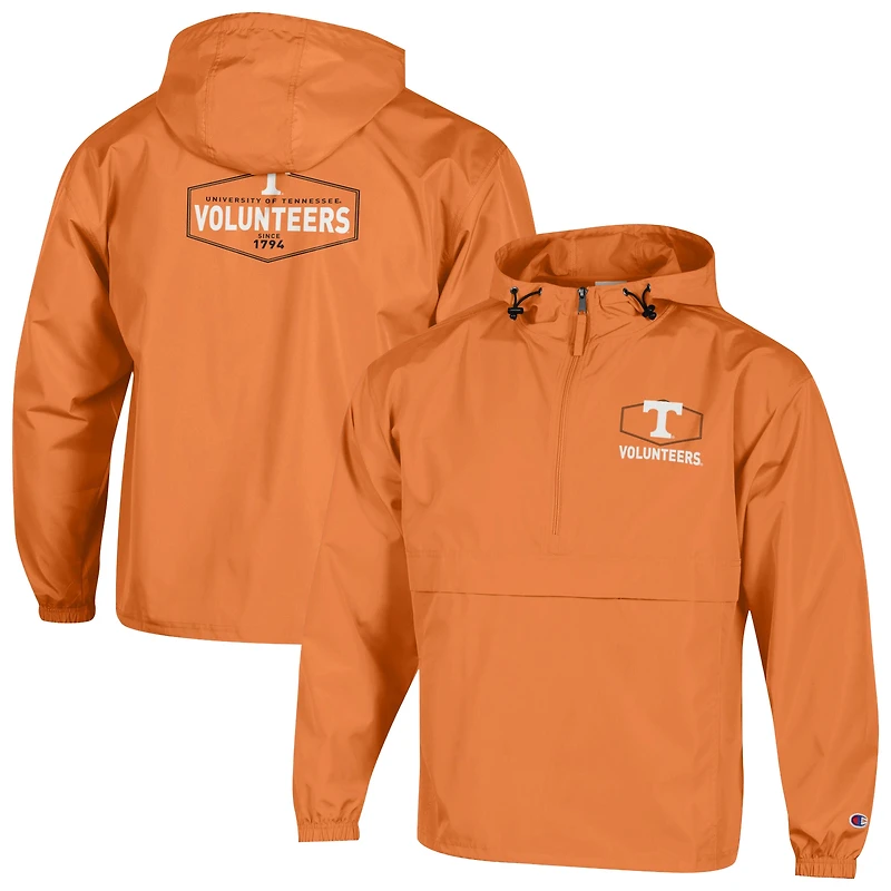 Veste à demi-zip compressible Champion Tennessee Orange Volunteers pour homme
