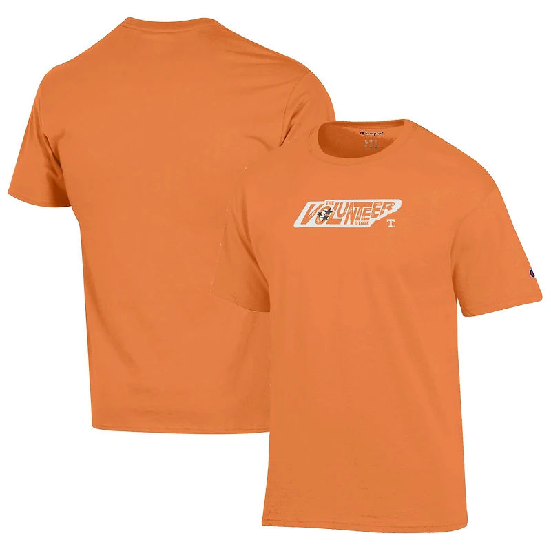 T-shirt de champion du Tennessee Orange Volunteers State Outline pour hommes