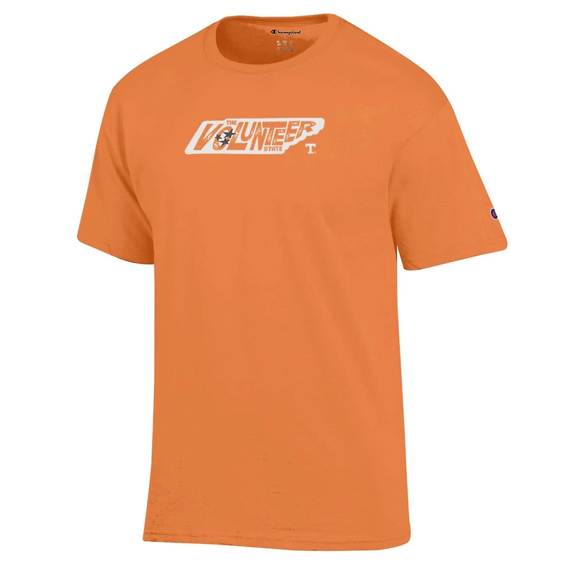 T-shirt de champion du Tennessee Orange Volunteers State Outline pour hommes
