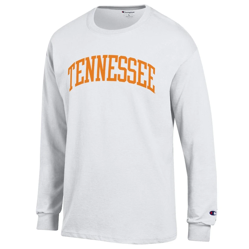 T-shirt à manches longues blanc Champion Tennessee Volunteers Basic Arch pour homme