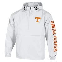 Men's Champion  White Tennessee Volunteers Cloud Packable Half-Zip Hooded Jacket