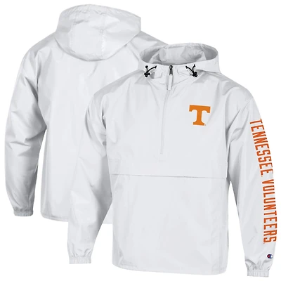 Veste à capuche demi-zip pliable Champion White Tennessee Volunteers pour homme