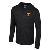 Men's Colosseum Black Tennessee Volunteers Always Sunny Lightweight Quarter-Zip Hoodie