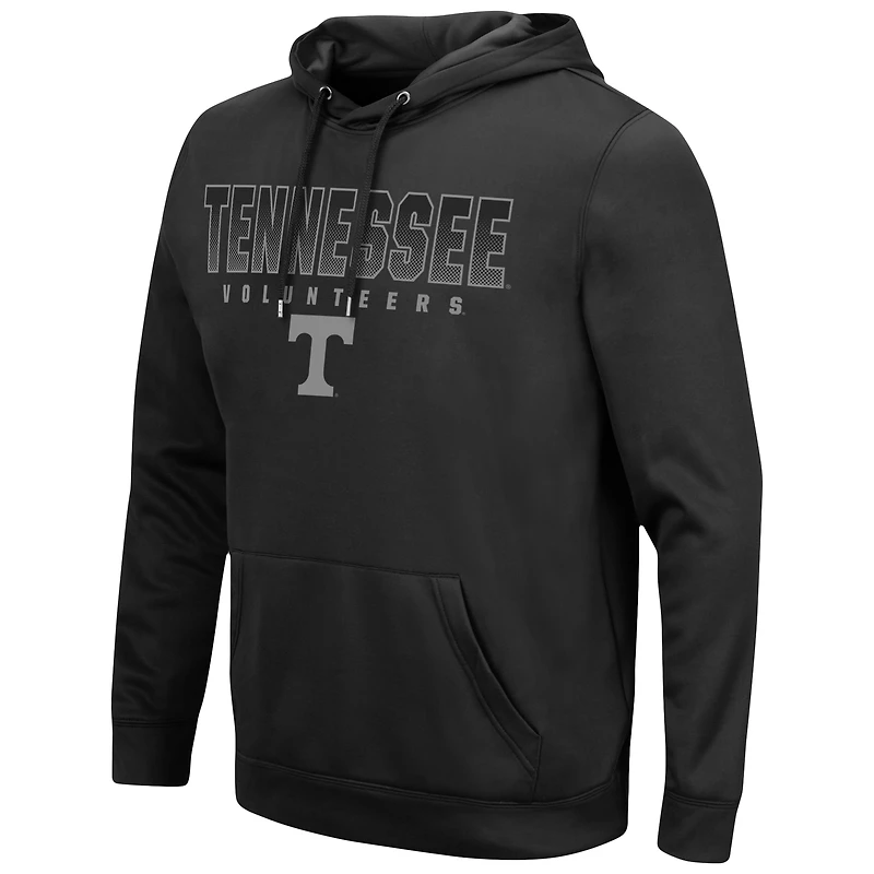 Men's Colosseum Black Tennessee Volunteers Blackout 3.0 Pullover Hoodie