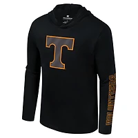 T-shirt à capuche manches longues et Colosseum Black Tennessee Volunteers pour hommes Color Pop Active Blend 2-Hit