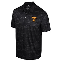 Men's Colosseum Black Tennessee Volunteers Daly Print Polo