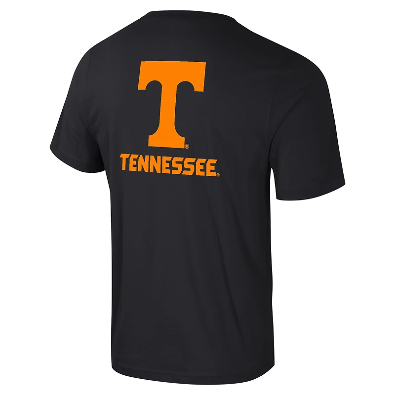 Men's Colosseum Black Tennessee Volunteers Logo Lockup 2-Hit Active Blend T-Shirt