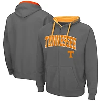 Sweat à capuche zippé Colosseum Charcoal Tennessee Volunteers pour homme, grandes tailles