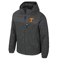 Men's Colosseum Charcoal Tennessee Volunteers Nightman Full-Zip Hoodie Puffer Jacket