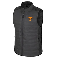 Men's Colosseum Charcoal Tennessee Volunteers Nightman Full-Zip Puffer Vest