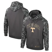 Colosseum Charcoal Tennessee Volunteers OHT Military Appréciation Camo Raglan Pull à capuche pour hommes