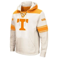 Men's Colosseum Cream Tennessee Volunteers Big & Tall Hockey Lace-Up Pullover Hoodie