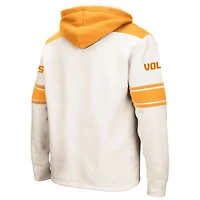 Men's Colosseum Cream Tennessee Volunteers Big & Tall Hockey Lace-Up Pullover Hoodie
