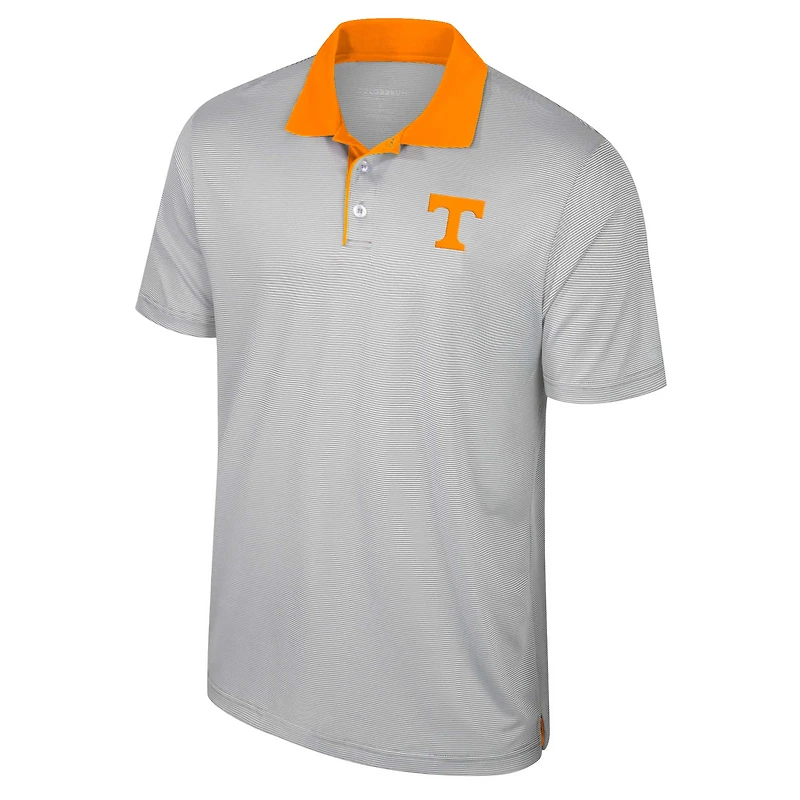 Polo rayé Tennessee Volunteers Big & Tall Tuck pour hommes, gris Colosseum